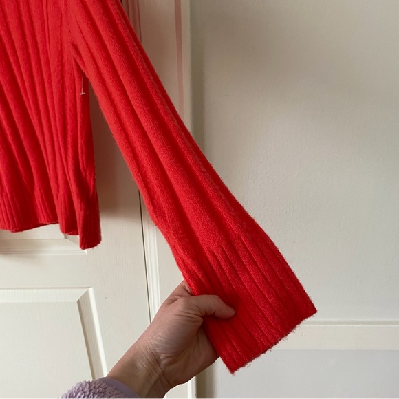 $138 NWOT J.Crew Red Supersoft Yarn Wool Alpaca Ribbed Mockneck Sweater size XS - Picture 6 of 12